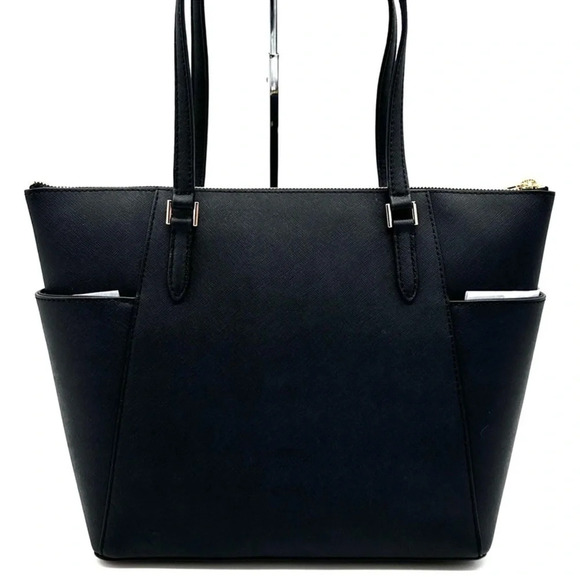 Michael Kors Large Charlotte Tote Bag Leather Black - Picture 5 of 12